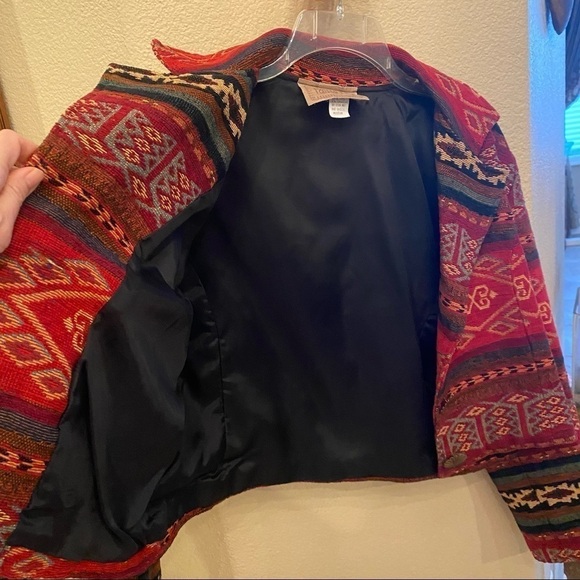 Vintage PAINTED PONY Women Aztec Print Boho Jacket Size Medium-Made in USA - Picture 4 of 9